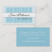 名刺:: 設計されている淡いブルーのストライプの 名刺 (正面/裏面)