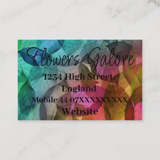 名刺 – 透明葉デザイン2 (裏面)