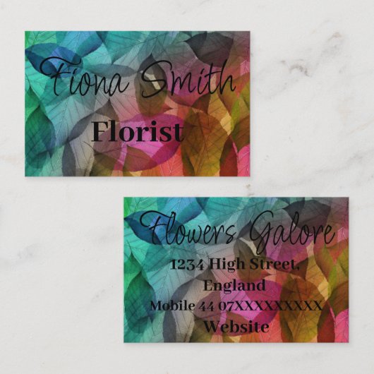 名刺 – 透明葉デザイン2 (正面/裏面)