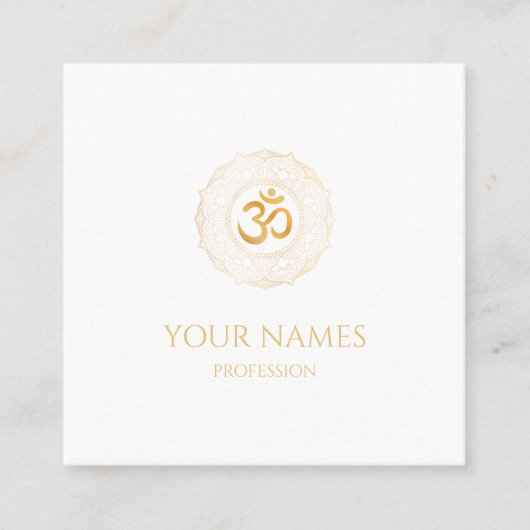 名刺:金ゴールド曼荼羅+ OHM  スクエア名刺 (正面)