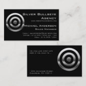 名刺:: 銀製の金属の中心点ターゲット 名刺 (正面/裏面)