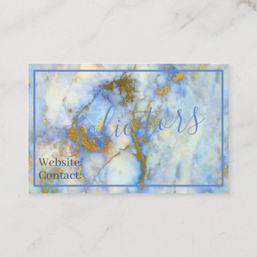 名刺 – 青い大理石と金ゴールド静脈 (裏面)