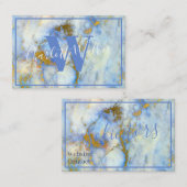 名刺 – 青い大理石と金ゴールド静脈 (正面/裏面)