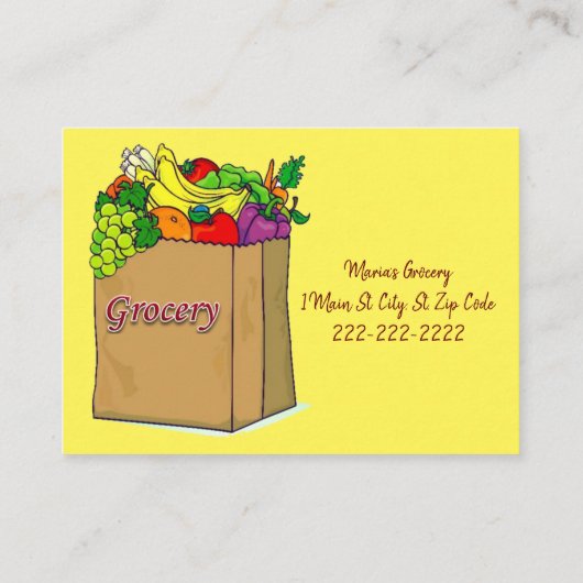 名刺、食料雑貨の名刺 名刺 (裏面)