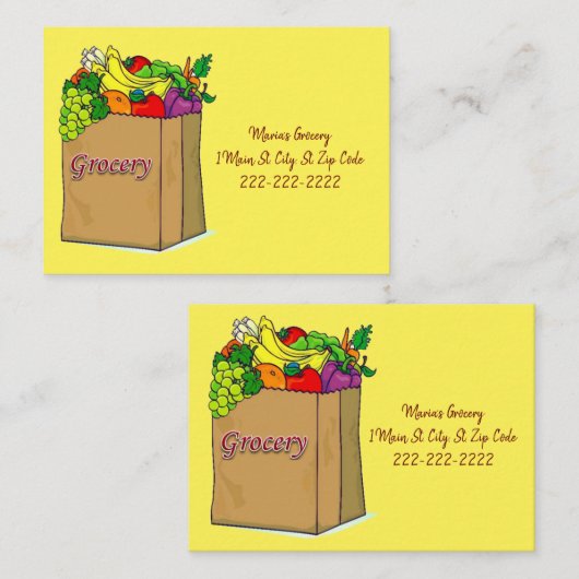 名刺、食料雑貨の名刺 名刺 (正面/裏面)