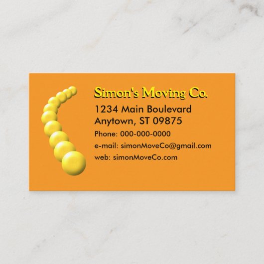 名刺 – 黄色いボールの曲線 (正面)