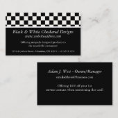 名刺:: 黒い及び白によって市松模様にされるデザイン 名刺 (正面/裏面)
