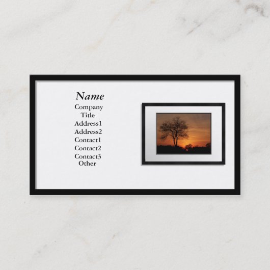 名刺-黒い額縁(白いマット) 名刺 (正面)