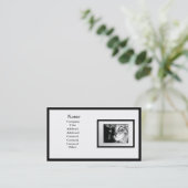名刺-黒い額縁(白いマット) 名刺 (スタンド正面)