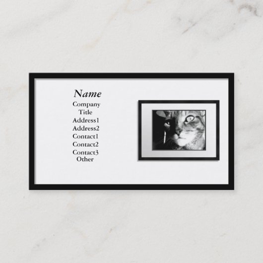 名刺-黒い額縁(白いマット) 名刺 (正面)