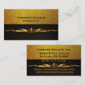 名刺 – 黒および金ゴールドファンシーモダン (正面/裏面)