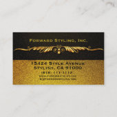 名刺 – 黒および金ゴールドファンシーモダン (裏面)