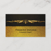 名刺 – 黒および金ゴールドファンシーモダン (正面)