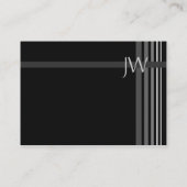 名刺-黒及び灰色のストライプ-モノグラム 名刺 (裏面)