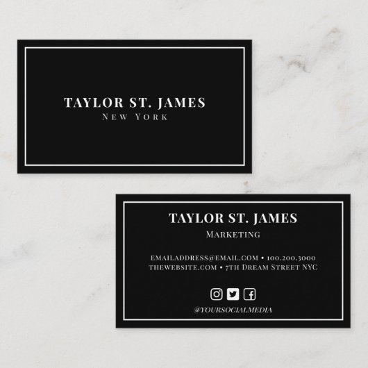 名刺（黒） 名刺 (正面/裏面)