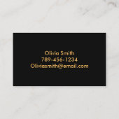 名刺/黒(金ゴールドと唇ストライプ付) 名刺 (裏面)