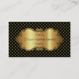 名刺/黒(金ゴールド水玉模様) 名刺