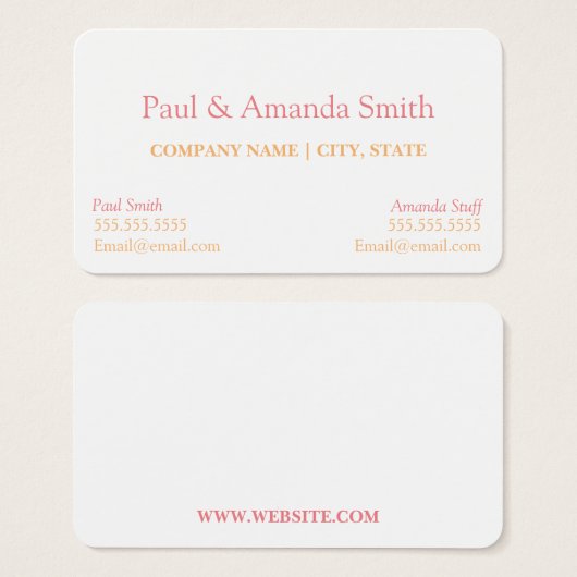 名刺 – 2名 (正面&裏面)