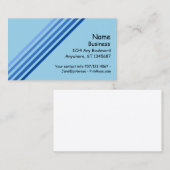 名刺 - 5本の斜めの青いライン (正面/裏面)