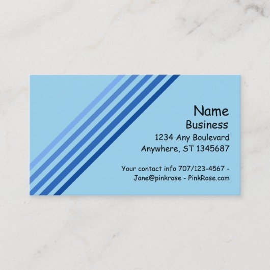 名刺 - 5本の斜めの青いライン (正面)