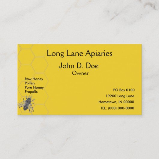 名刺- Apiary -養蜂 名刺 (正面)