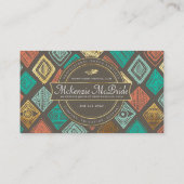 名刺| Bohoの金ゴールドの羽種族のDoula 名刺 (裏面)