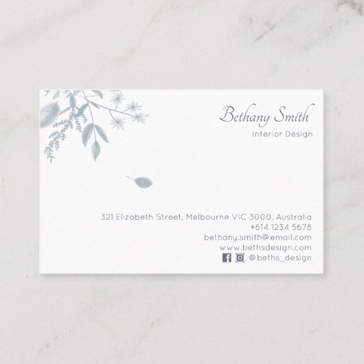 名刺| Botanica 名刺 (裏面)