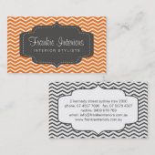名刺> chevron2 [木炭: オレンジ] 名刺 (正面/裏面)