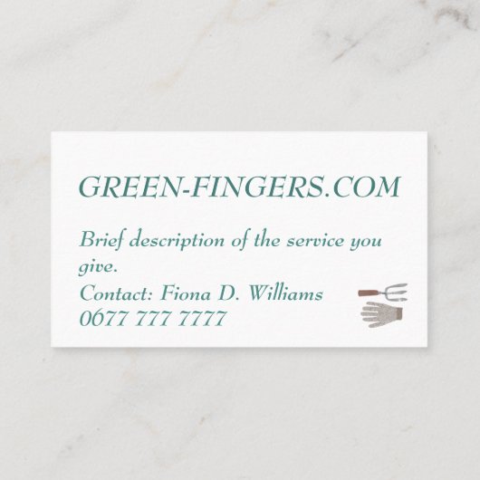 名刺 – Garden Toolsデザイン (裏面)