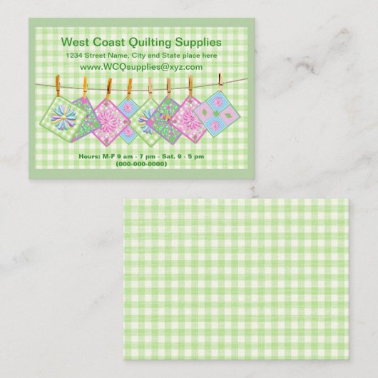 名刺- QultingのClotheslineは個人化なります 名刺 (正面/裏面)