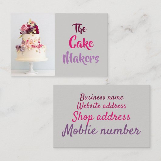 名刺 - The Cake Makers Design2 (正面/裏面)
