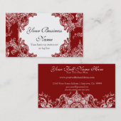 名刺- Toileのダマスク織の渦巻の花のバロック 名刺 (正面/裏面)