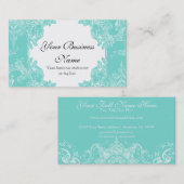 名刺- Toileのダマスク織の渦巻の花のバロック 名刺 (正面/裏面)