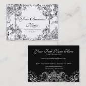 名刺- Toileのダマスク織の渦巻の花のバロック 名刺 (正面/裏面)