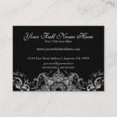 名刺- Toileのダマスク織の渦巻の花のバロック 名刺 (裏面)