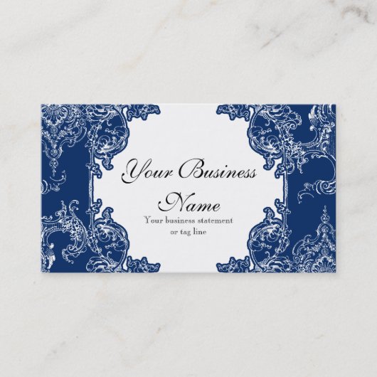 名刺 – Toile Damask Swirlフローラバロック (正面)