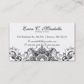 名刺 – Toile Damask Swirlフローラ (裏面)