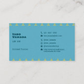 名刺 Triangle Cat 猫 トライアングル / 水色 Business Card (裏面)