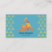 名刺 Triangle Cat 猫 トライアングル / 水色 Business Card (正面)