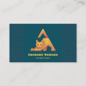 名刺 Triangle Cat 猫 ドット / グリーン Business Card (正面)