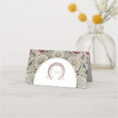 名刺Burgundyのテー結婚ブルヴィンテージ プレイスカード (裏面)