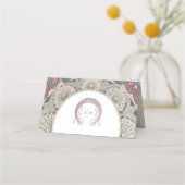 名刺Burgundyのテー結婚ブルヴィンテージ プレイスカード (裏面)