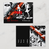 名刺DJディスクジョッキーレトロ音楽パーティー 名刺 (正面/裏面)