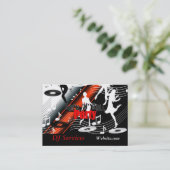 名刺DJディスクジョッキーレトロ音楽パーティー 名刺 (スタンド正面)