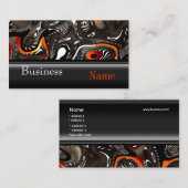 名刺Zizzagoアフリカ抽象芸術オレンジ 名刺 (正面/裏面)