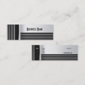 名刺Zizzagoブラックシルバーアールデコスキニー スキニー名刺 (正面/裏面)