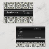 名刺Zizzago白黒メタルエンボス 名刺 (正面/裏面)