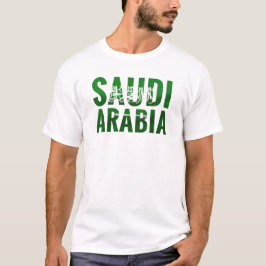 名前السعوديةの形をしたサウジアラビア国旗 Tシャツ