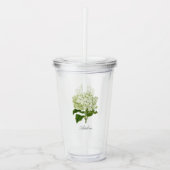 名前あじさい花（緑と白） アクリルタンブラー (正面)