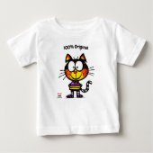 名前おもしろいと電話によるカスタマイズ可能なCatラベル ベビーTシャツ (正面)
